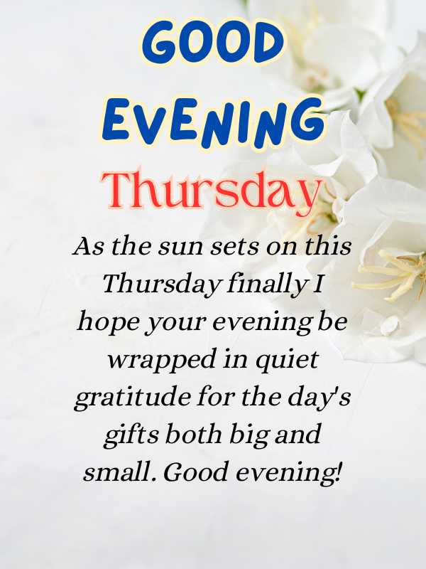 Good Evening Thursday Blessings
