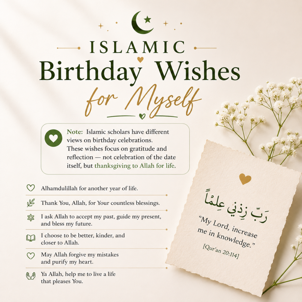 Islamic Birthday Wishes for Myself