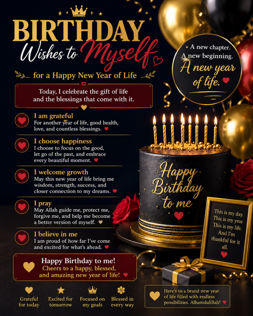 Birthday Wishes to Myself for a Happy New Year of Life