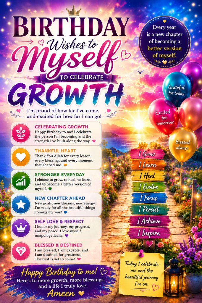 Birthday Wishes to Myself to Celebrate Growth