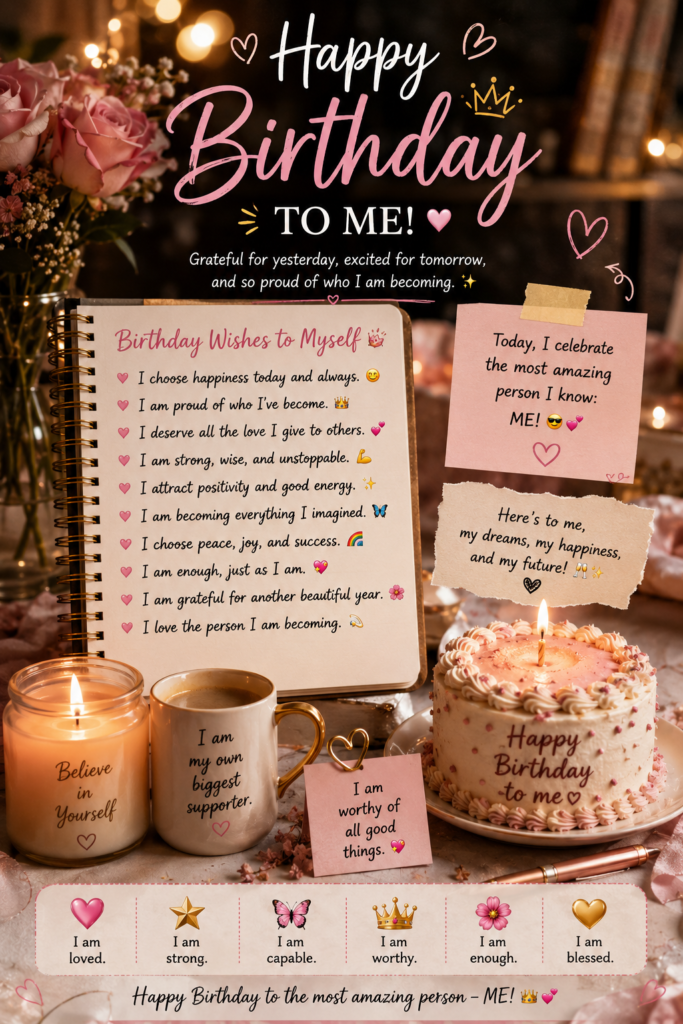 Birthday Wishes to Myself with Emojis and Captions