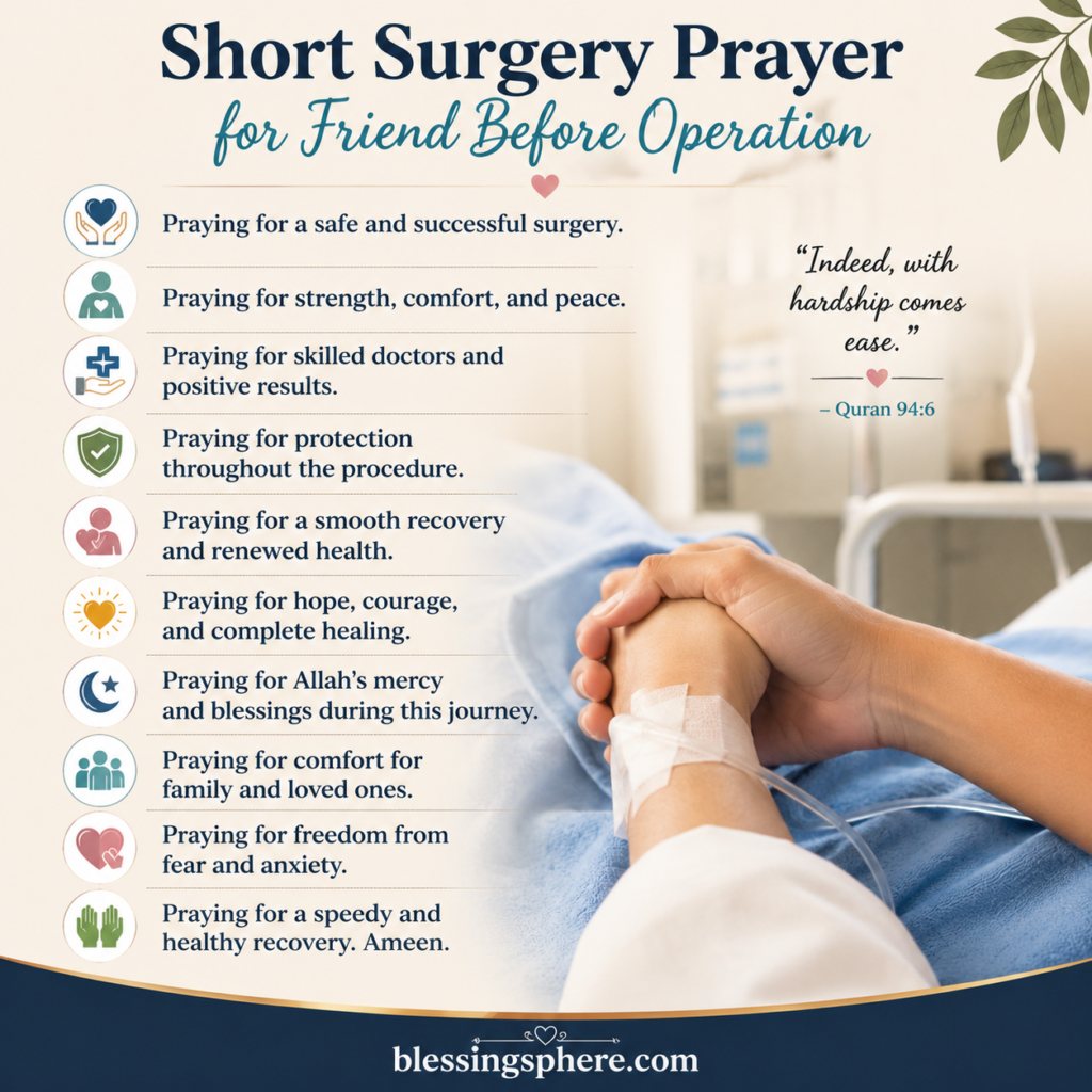 Short Surgery Prayer for Friend Before Operation