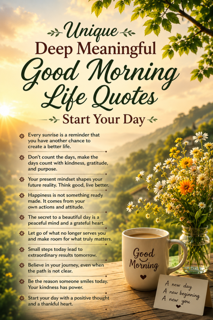 Unique Deep Meaningful Good Morning Life Quotes Start Your Day